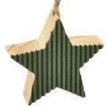 Floristik24 Zestaw drewnianych zawieszek choinkowych, gwiazda-serce, miętowo-zielono-biała, 4,5 cm, 9 sztuk - dekoracja świąteczna