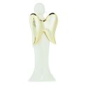 Floristik24 Figurki aniołów Ceramiczny anioł z białego złota 6cmx5cmx15cm 2szt