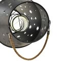 Floristik24 Wisząca latarnia metalowa w kolorze antracytu z gwiazdami - Ø18,5 cm, wysokość 50 cm - Eleganckie oświetlenie zewnętrzne i wewnętrzne