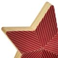 Floristik24 Gwiazdki drewniane poinsecje karbowane czerwone naturalne 11cm 3szt